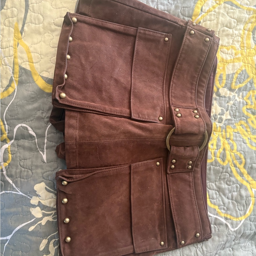 Free People micro mini faux suede cargo skort size 4 - Picture 8 of 8